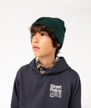 Bonnet en fine maille unie à revers garçon  vue5 - GEMO 4G GARCON - GEMO