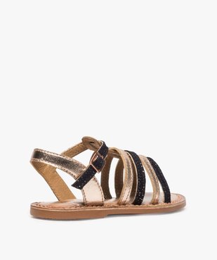 Sandales filles avec brides en cuir multicolores vue4 - GEMO (ENFANT) - GEMO