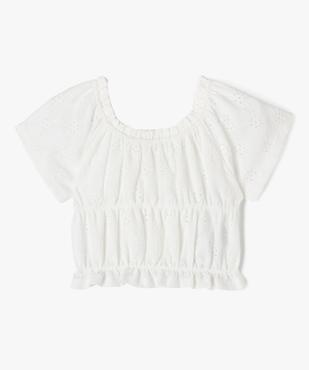 Blouse à manches courtes ajourée à finitions froncées fille vue2 - GEMO (ENFANT) - GEMO