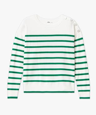 Pull rayé en maille fine avec col rond femme vue4 - GEMO 4G FEMME - GEMO