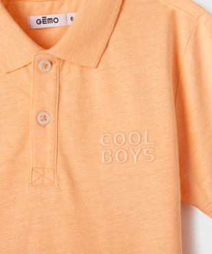 Polo à manches courtes en coton flammé garçon vue2 - GEMO (ENFANT) - GEMO