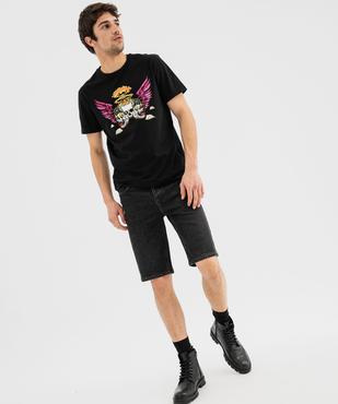Tee-shirt manches courtes avec motif rock homme vue4 - GEMO (HOMME) - GEMO