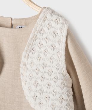 Ensemble 2 pièces robe manches longues et gilet sans manches bébé fille vue2 - GEMO(BEBE DEBT) - GEMO