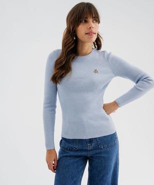 Pull fin en maille côtelée à col rond femme - LuluCastagnette vue1 - LULUCASTAGNETTE - GEMO