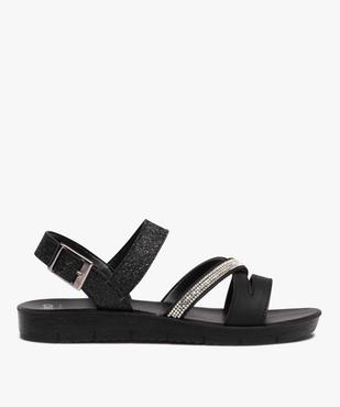 Sandales femme unies à talon plat et à brides contrastées vue1 - GEMO (CASUAL) - GEMO