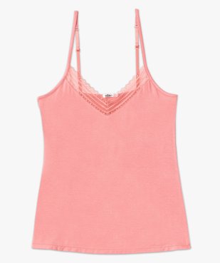 Haut de pyjama à fines bretelles et dentelle femme vue4 - GEMO 4G FEMME - GEMO