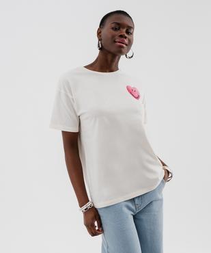 Tee-shirt manches courtes avec motif dos femme - Smiley World vue2 - SMILEY WORLD - GEMO