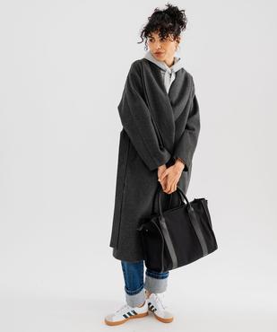 Manteau long croisé avec ceinture à nouer femme vue1 - GEMO 4G FEMME - GEMO
