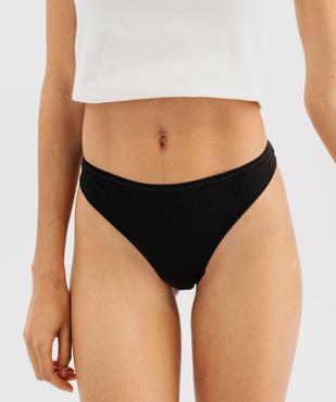String en coton stretch uni femme (lot de 2) vue1 - GEMO 4G FEMME - GEMO