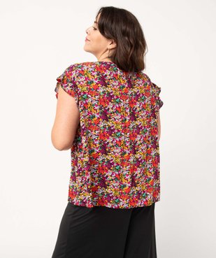 Blouse femme grande taille à motifs fleuris et rayures pailletées vue3 - GEMO (G TAILLE) - GEMO