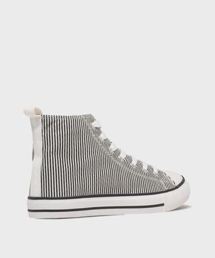 Baskets montantes en toile rayée femme - Follow Me vue4 - FOLLOW ME - GEMO