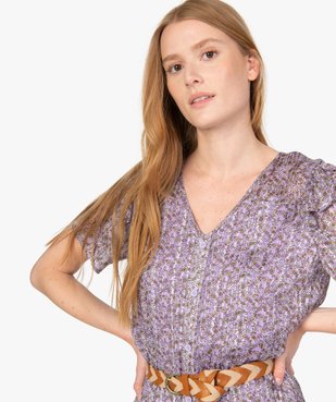 Robe femme à motifs fleuris et volants sur les épaules vue2 - GEMO(FEMME PAP) - GEMO