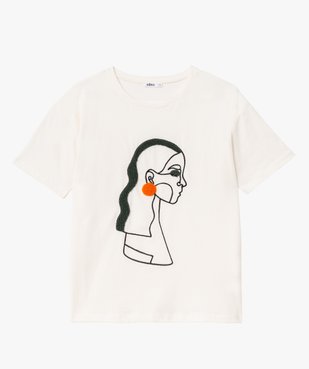 Tee-shirt manches courtes à motif bouclette femme vue4 - GEMO(FEMME PAP) - GEMO