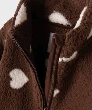 Sweat zippé en sherpa imprimé à col montant fille vue2 - GEMO (ENFANT) - GEMO