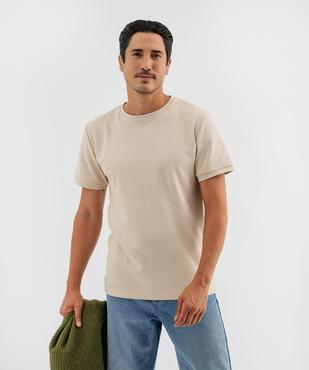 T-shirt uni col rond homme - NINES vue3 - NINES - GEMO