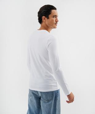 Tee-shirt manches longues et col V homme vue3 - GEMO 4G HOMME - GEMO