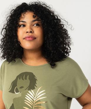 Tee-shirt femme grande taille à manches courtes avec motifs vue6 - GEMO (G TAILLE) - GEMO
