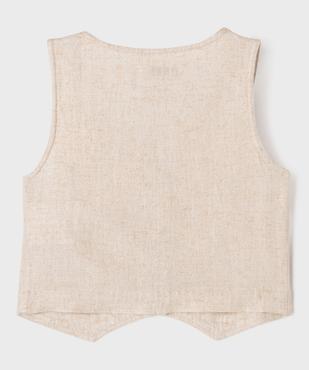 Gilet sans manches en viscose et lin pailleté fille vue7 - GEMO (ENFANT) - GEMO