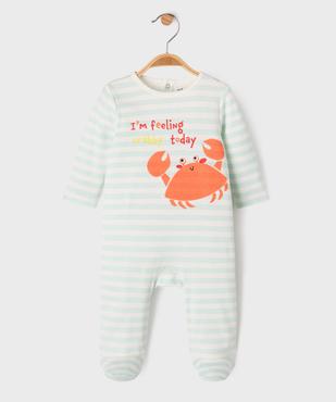 Pyjama d’été à rayures avec motif crabe bébé garçon vue1 - GEMO 4G BEBE - GEMO