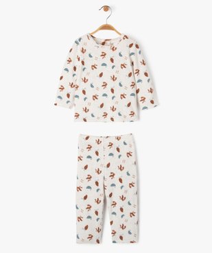 Pyjama 2 pièces en velours avec motifs renards bébé garçon vue2 - GEMO 4G BEBE - GEMO