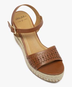 Sandales à talon compensé en corde et bride ajourée femme vue6 - VALENTINA BALDA - GEMO
