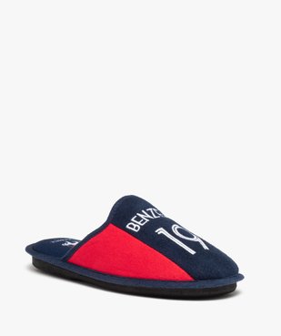 Chaussons homme mules plates en velours - Benzema vue1 - FFF - GEMO