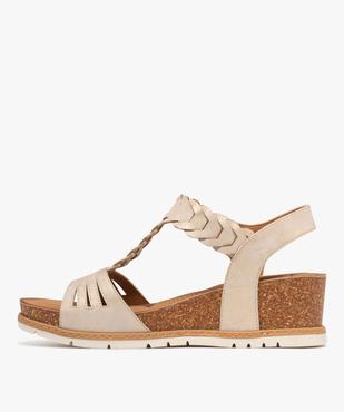 Sandales compensées avec larges brides à scratch femme - Valentina Baldano vue3 - VALENTINA BALDA - GEMO