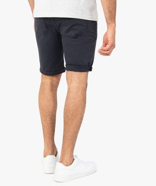Bermuda homme en coton extensible aspect jean vue3 - GEMO (HOMME) - GEMO