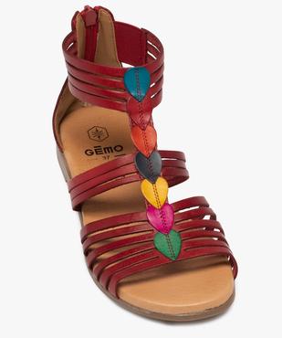 Sandales femme style spartiates montantes à fines brides en cuir vue5 - GEMO (CASUAL) - GEMO