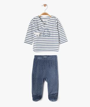 Pyjama velours 2 pièces bébé garçon - LuluCastagnette vue1 - LULU CASTAGNETTE GEMO FOR GOOD - GEMO