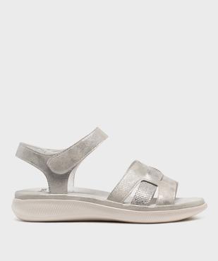 Sandales confort scintillantes avec fermeture scratch femme vue1 - G'FLEX - GEMO