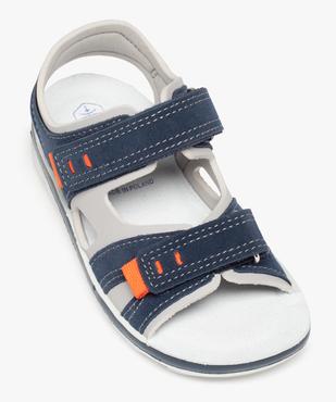 Sandales sport garçon à scratch et surpiqûres contrastantes vue5 - GEMO (ENFANT) - GEMO