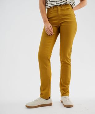 Pantalon Regular taille normale en coton stretch femme vue1 - GEMO 4G FEMME - GEMO