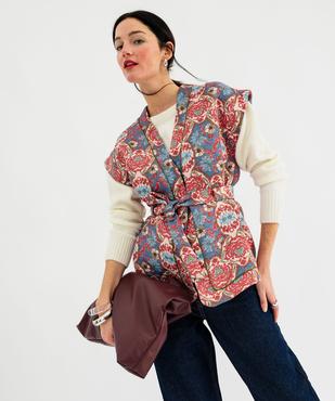 Veste kimono matelassée à motifs fleuris femme vue1 - GEMO(FEMME PAP) - GEMO