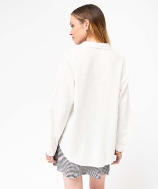 Chemise femme avec col boutonné contenant du lin vue3 - GEMO 4G FEMME - GEMO