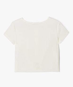 Tee-shirt à manches courtes avec bas noué fille vue3 - GEMO 4G FILLE - GEMO