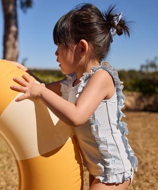 Maillot de bain une pièce à rayures et volants bébé fille - LuluCastagnette vue5 - LULUCASTAGNETTE - GEMO