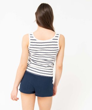 Pyjashort femme bicolore - LuluCastagnette vue3 - LULUCASTAGNETTE - GEMO