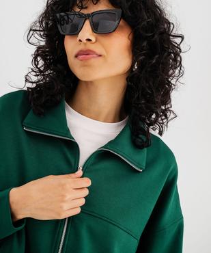 Sweat zippé à col chemise en maille sport extensible femme vue2 - GEMO(FEMME PAP) - GEMO