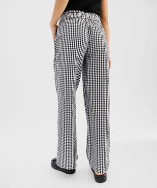 Pantalon large en seersucker motif vichy femme vue3 - GEMO(FEMME PAP) - GEMO