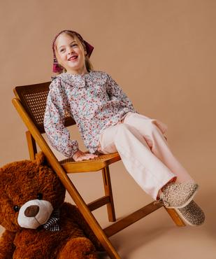 Pantalon straight en toile de coton taille ajustable fille vue5 - GEMO 4G FILLE - GEMO