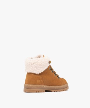 Boots bébé garçon à col fourré et dessus en cuir suédé avec semelle crantée - NA! vue6 - NA! - GEMO