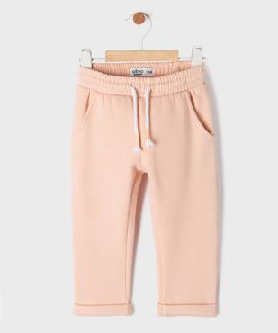 Pantalon en maille avec taille élastique et revers bébé fille vue1 - GEMO 4G BEBE - GEMO