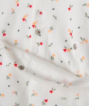 Pyjama en velours avec volants et motifs coeurs bébé fille vue3 - GEMO 4G BEBE - GEMO