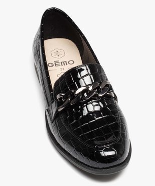 Mocassins femme vernies effet croco avec bride à chaîne  vue6 - FOLLOW ME - GEMO