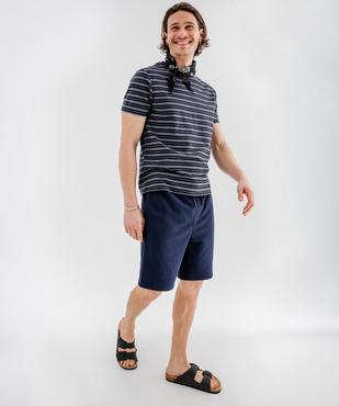 Bermuda en maille French Terry avec taille ajustable homme vue5 - GEMO 4G HOMME - GEMO