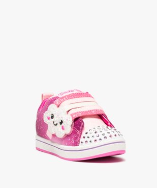 Bakets fille pailletées et lumineuses à scratch - Skechers vue2 - SKECHERS - GEMO