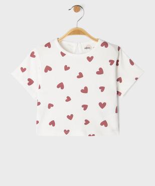 Tee-shirt manches courtes en maille texturée bébé fille vue1 - GEMO 4G BEBE - GEMO