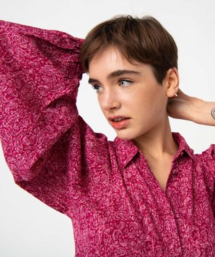Chemise femme imprimée à manches extra larges vue1 - GEMO(FEMME PAP) - GEMO