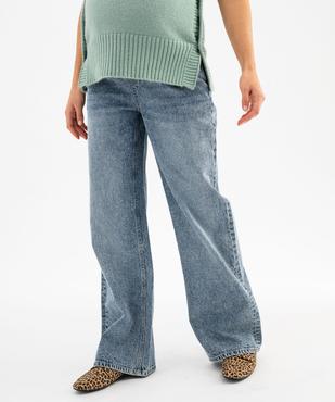 Jean de grossesse wide leg en denim délavé vue1 - GEMO 4G MATERN - GEMO